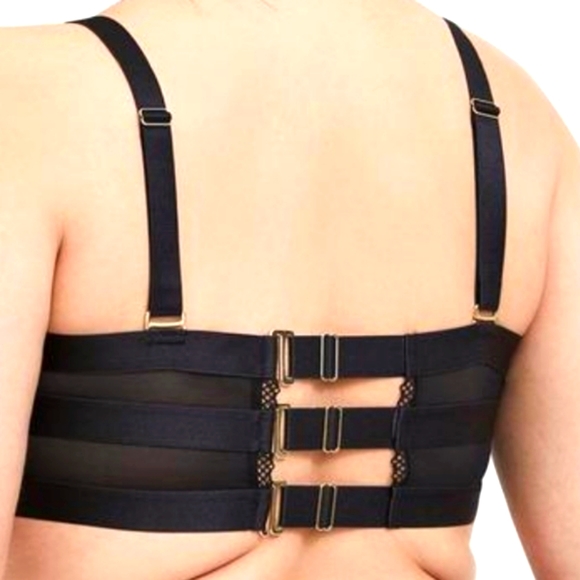 PLUS Garter Skirt & Bralette in Mesh, Hooks, Satin (2-Piece Set) - Picture 6 of 16